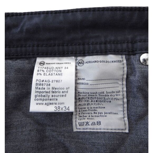 AG ADRIANO GOLDSCHMIED The Graduate Jeans 38 x 34 Navy - Picture 10 of 11